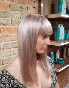 Pearly pastel hair colour