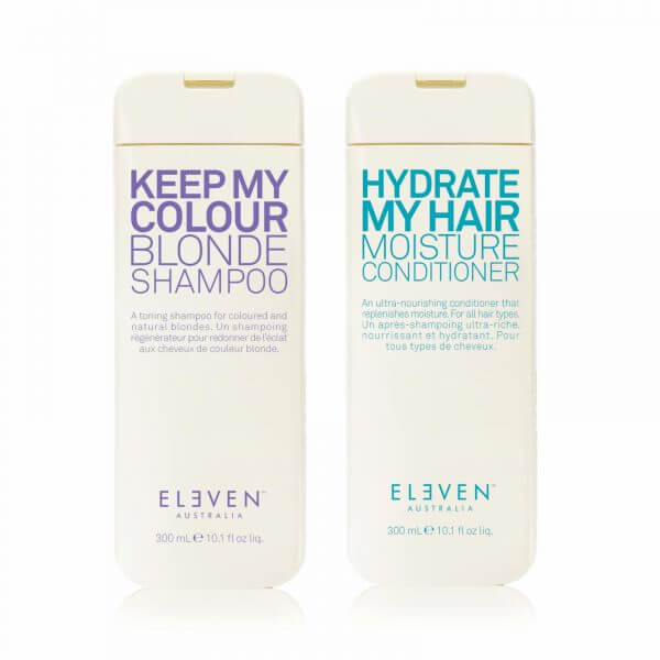 Eleven Australia hydrate my hair conditioner 300ml keep my colour blonde shampoo 300ml duo pack