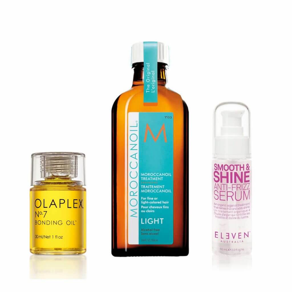Hair oils and serums from Olaplex Moroccanoil and Eleven