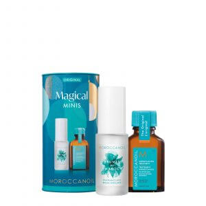 Moroccanoil magical minis Christmas gift set with original treatment oil and Brumes de Maroc fragrance