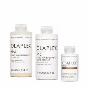 Olaplex 4 5 6 bundle deal with no 4 shampoo 250ml no 5 bond maintenance conditioner 250ml & No 6 Bond Smoother trio pack save 15% off RRP