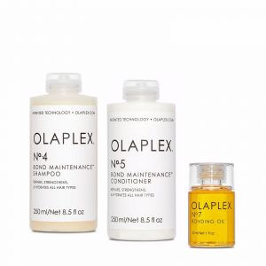 Olaplex 4 5 7 bundle deal with no 4 shampoo 250ml no 5 bond maintenance conditioner 250ml & No 7 Bonding Oil trio pack save 15% off RRP