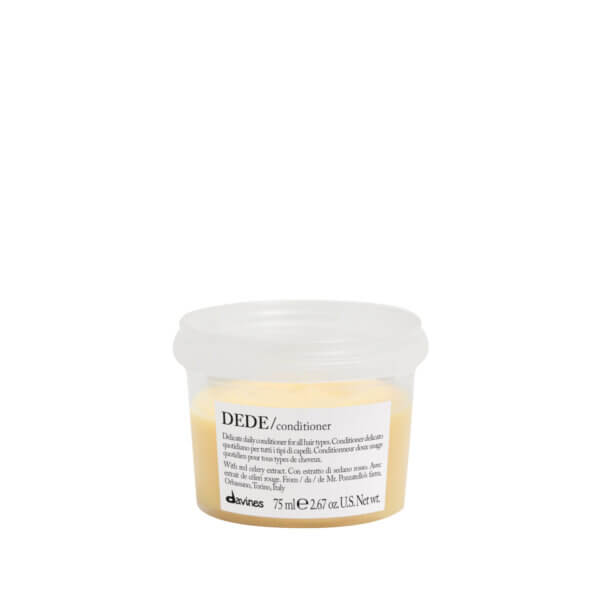 Davines Dede Conditioner 75ml travel size in Davines Plastic Neutral Packaging which is also designed to minimise any product waste