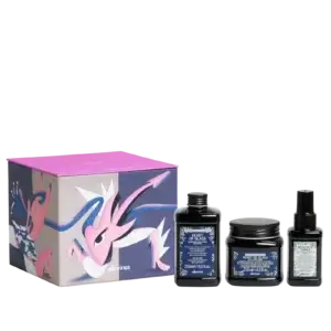 Davines Heart of Glass Christmas Gift Set Box 2026 containing Heart of Glass Shampoo, Conditioner and Beautiful Things Restoring Leave in Mask