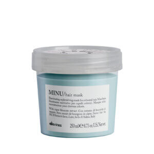 Davines Minu Hair Mask 250ml for coloured hair in Davines Plastic Neutral Packaging which is also designed to minimise any product waste