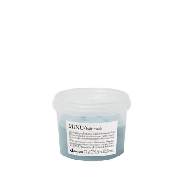 Davines Minu Hair Mask 75ml for coloured hair in Davines Plastic Neutral Packaging which is also designed to minimise any product waste