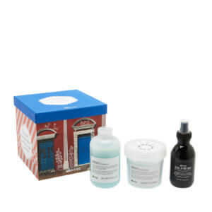 Davines Minu Christmas Gift Set Box with Minu shampoo, conditioner and oi all in one milk