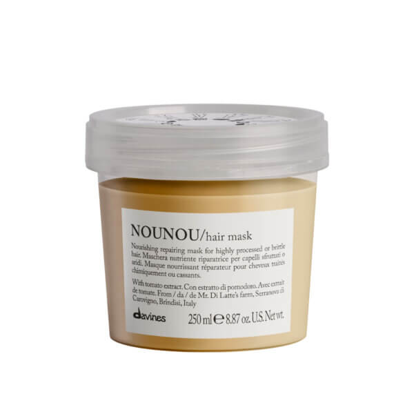 Image of Davines Nounou Hair Mask 250ml in Davines Plastic Neutral Packaging which is also designed to minimise any product waste