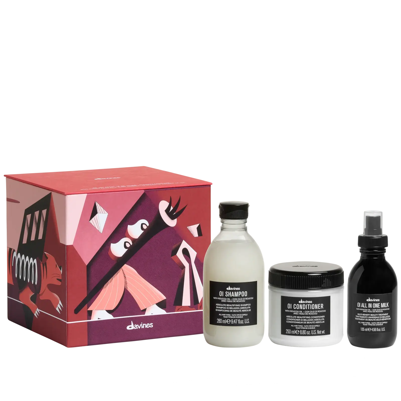 Davines Oi The Buskers Parade Gift Set 2026 with Oi shampoo conditioner & all in one milk