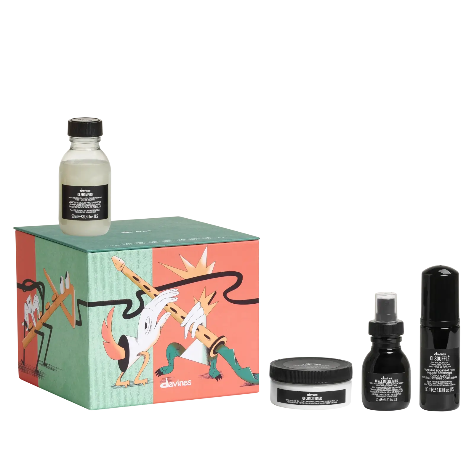 Davines Oi mini shampoo, conditioner, all in one milk and souffle gift set 2026 six little brothers