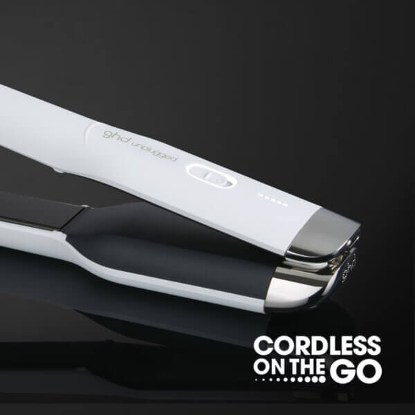 ghd Unplugged cordless hair straightener in white - cordless on the go