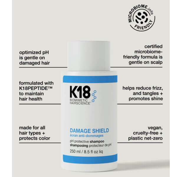 K18 damage shield shampoo features