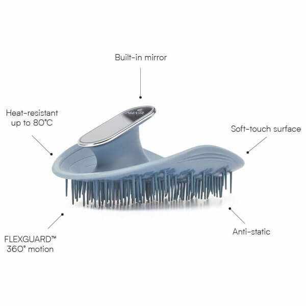 Manta Mirror detangling hair brush in Blue main features