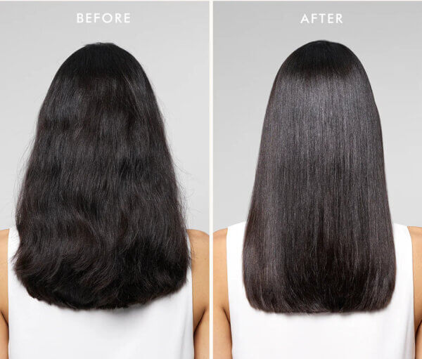 Moroccanoil high shine gloss mask long dark hair before and after use