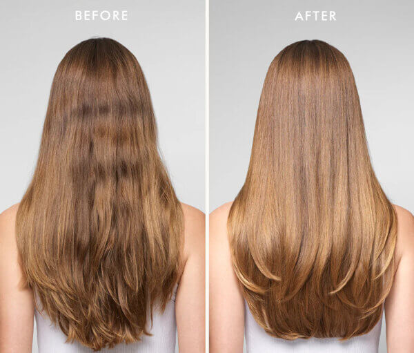 Moroccanoil high shine gloss mask long mid level hair before and after use