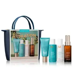 Moroccanoil hydration discovery gift set 2026 with hydration shampoo, conditioner, 25ml treatment mist and 40ml hand cream