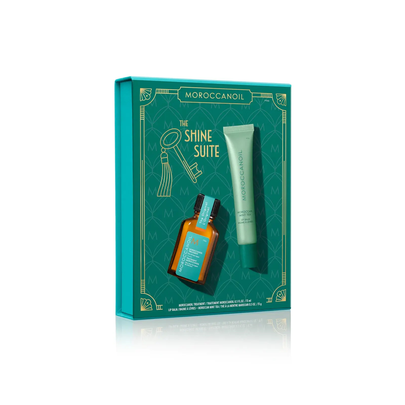 Moroccanoil The Shine Suite Regular travel size treatment oil and Moroccan Mint Tea Lip Balm Gift set 2026