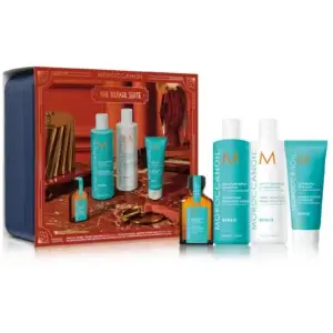 Moroccanoil Moisture Repair Gift Set with Moisture Repair Shampoo, Conditioner, Original treatment oil 25ml, resorative hair mask 75ml with storage case