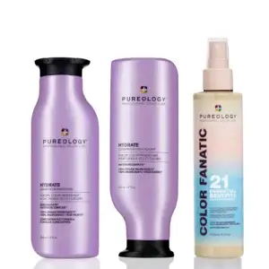 Pureology Hydrate Shampoo Conditioner & Colour Fanatic Spray Trio Pack