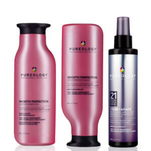 Pureology Smooth Perfection Shampoo Conditioner 266ml and Colour Fanatic Trio Pack