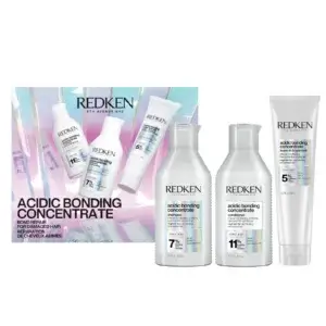 Redken Acidic Bonding Concentrate Christmas Gift Set 2026 with shampoo, conditioner and acidic bonding concentrate leave in treatment
