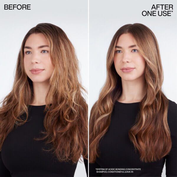 Straight hair before and after using redken acidic bonding concentrate
