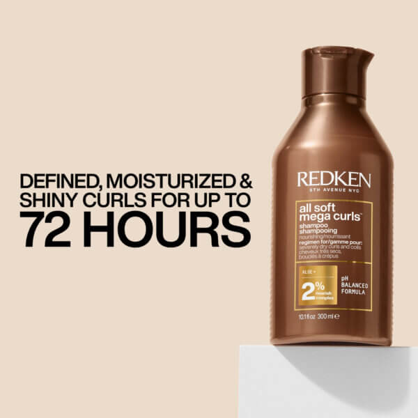Redken all soft mega curls shampoo lasts for up to 72 hours