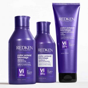 Redken Colour Extend Blondage Shampoo 300ml Conditioner 250ml & express anti-brass mask 250ml trio bundle offer