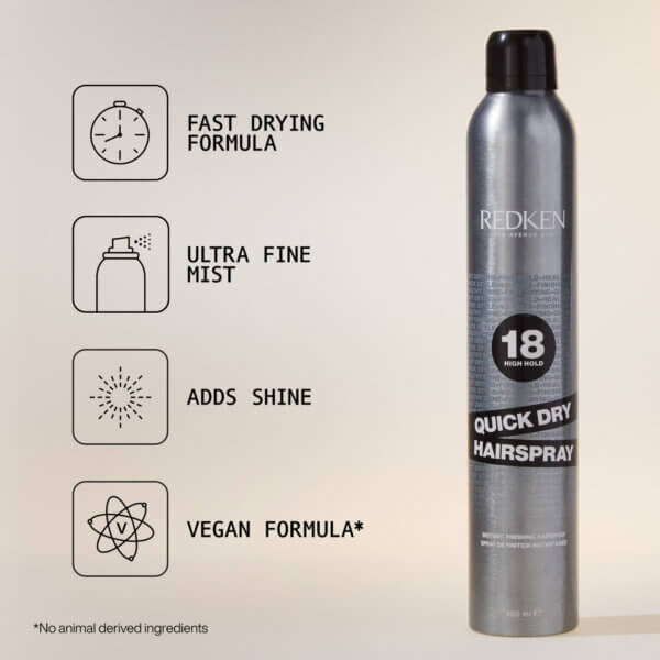 Redken Quick Dry Hairspray main Benefits