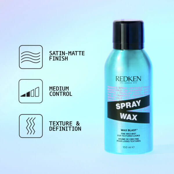 Redken Spray Wax fine wax mist 150ml Main benefits. Satin Matte finish, medium control, texture & definition.